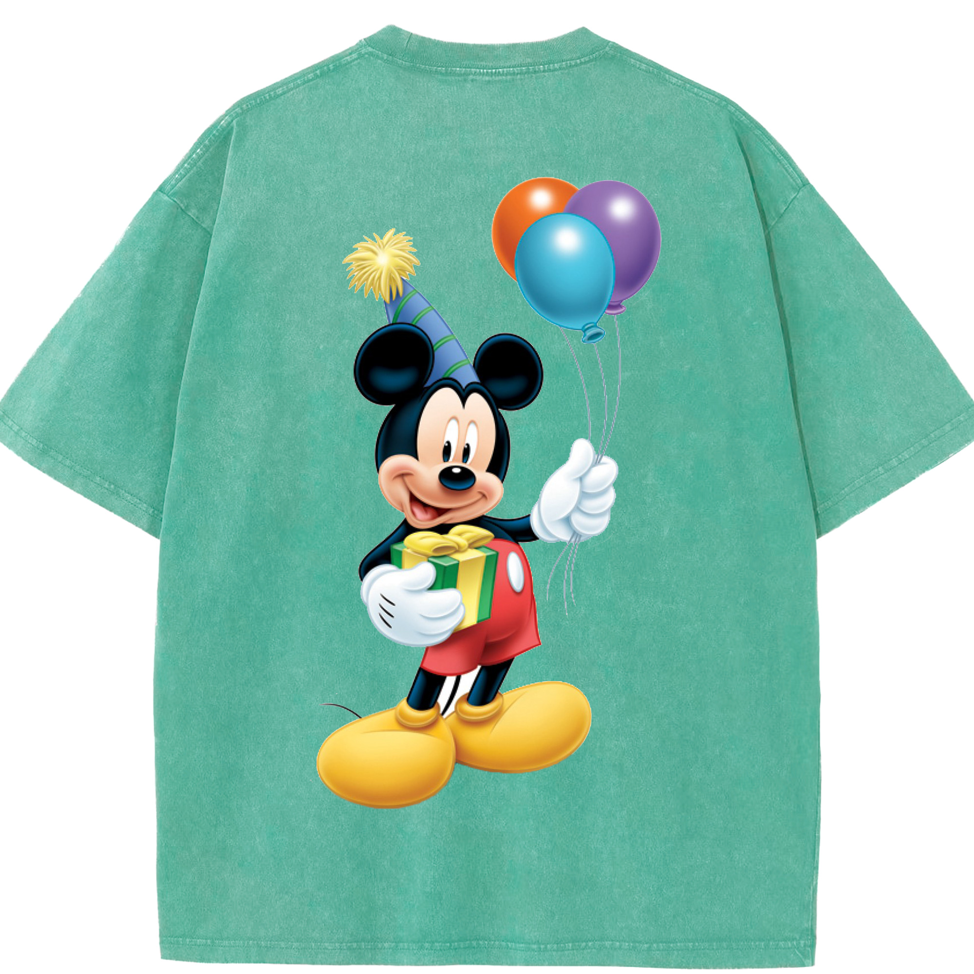 （画像用） ミッキーマウス Mickey Mouse 綿100% ヴィンテージ風 半袖Tシャツ（背面プリント）